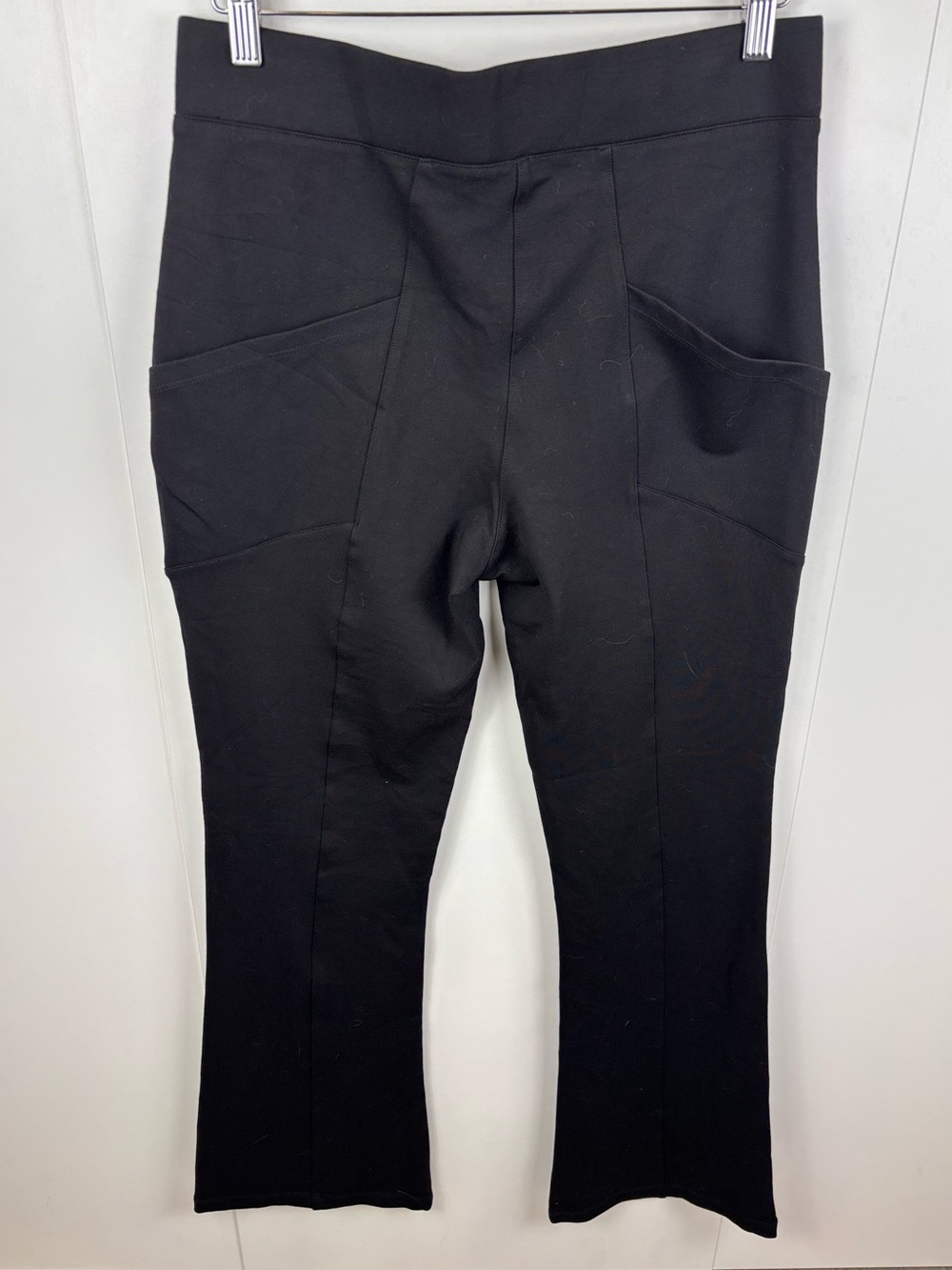 Betabrand 6-Pocket Dress Yoga Pant Bootcut Black sz L Petite Stretch Flare - Picture 4 of 9